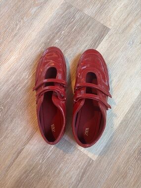 Zara Athletic Mary Jane Ballet Flats